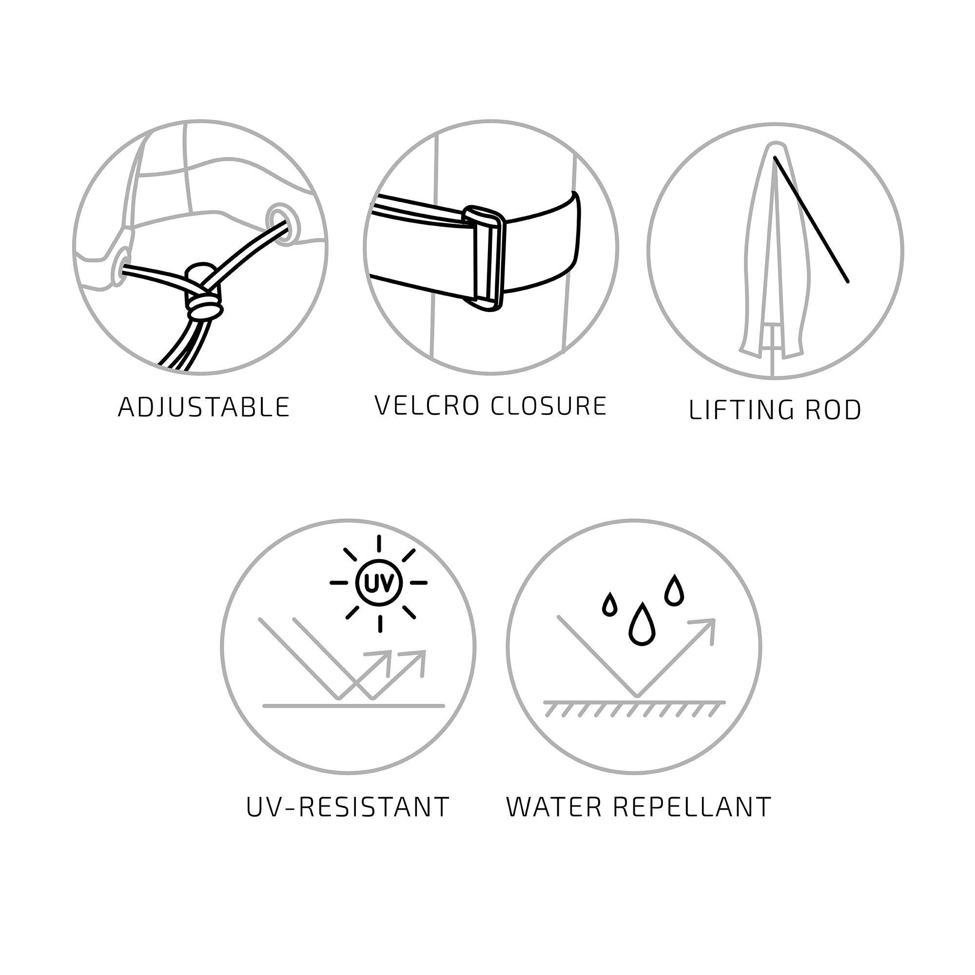 Luxury – Schutzhülle für Marktschirm, schwarz, 225 cm